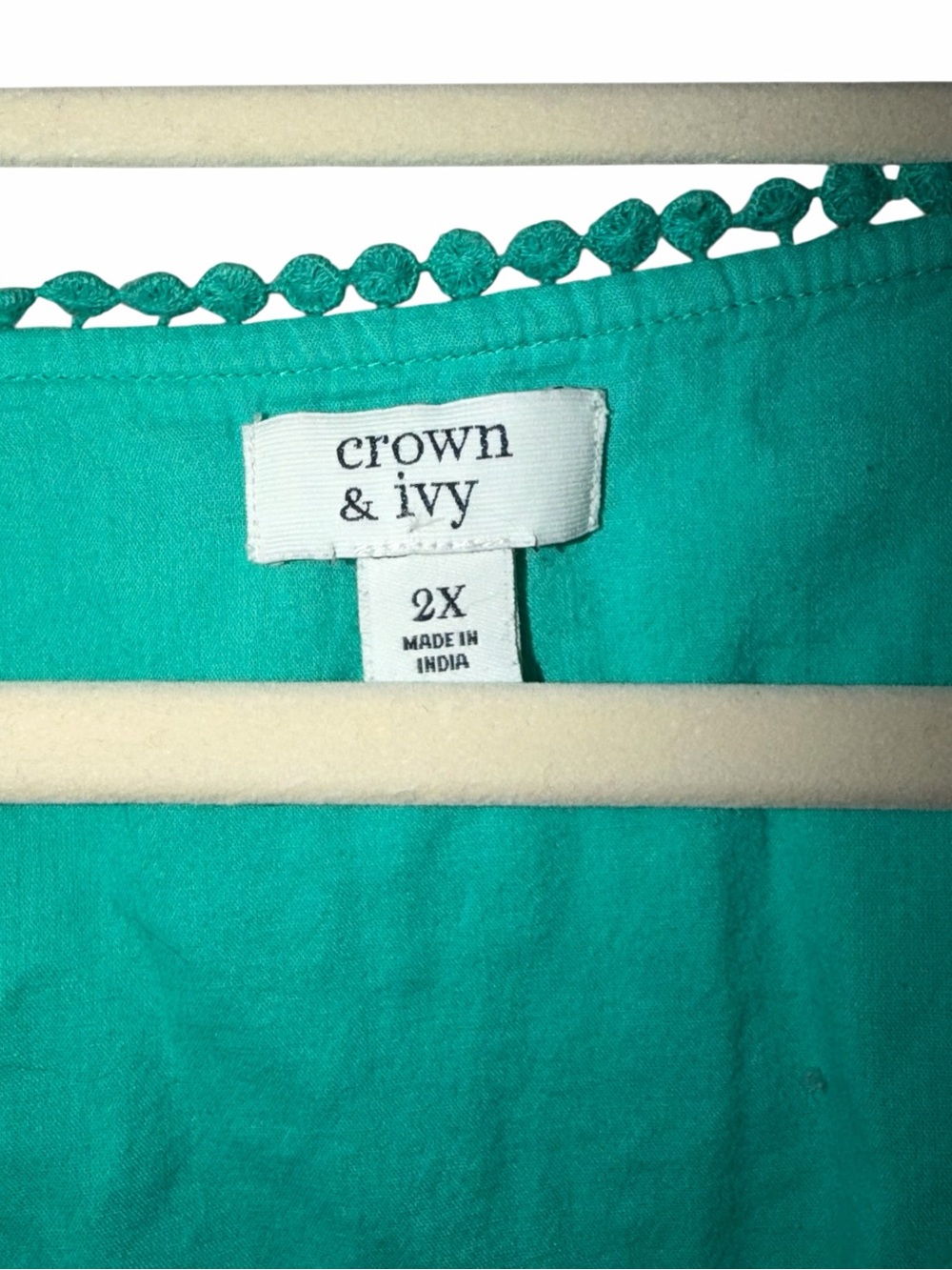 crown & ivy Teal Wrap Blouse with Tie Waist - Picture 6 of 6